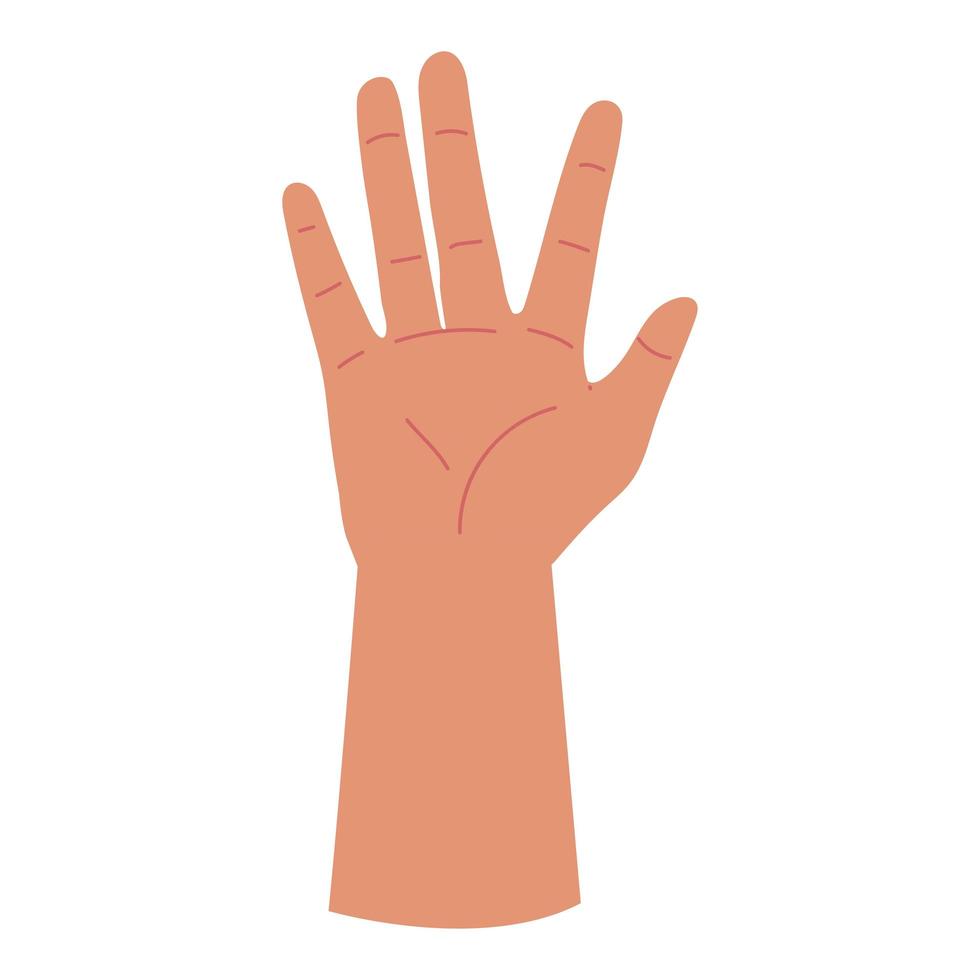 open raised hand vector