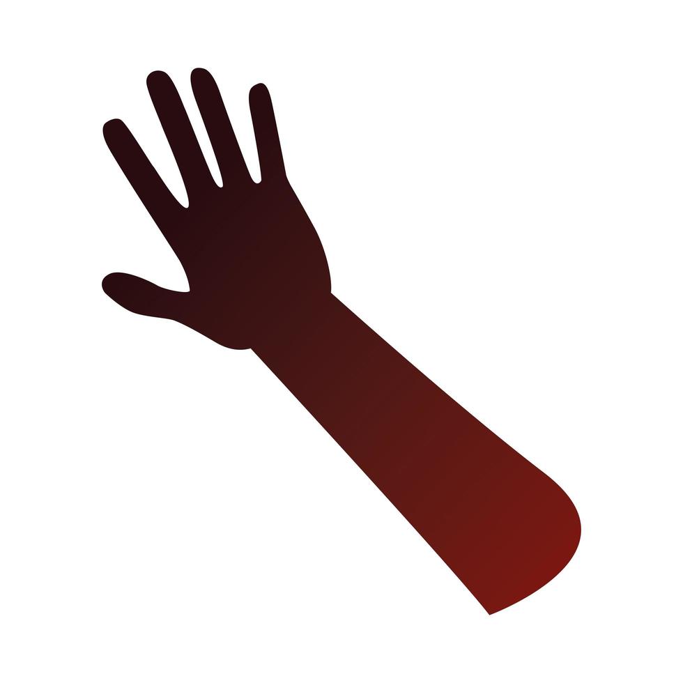 raised black hand vector