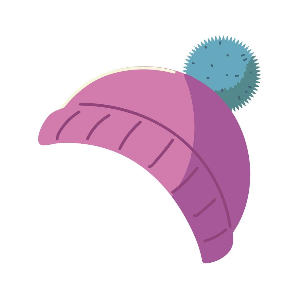 Gorro de invierno ropa de abrigo icono imagen aislada vector