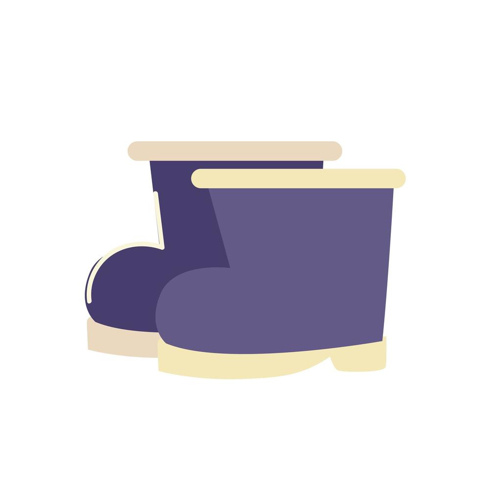 purple winter boots accessory icon design vector