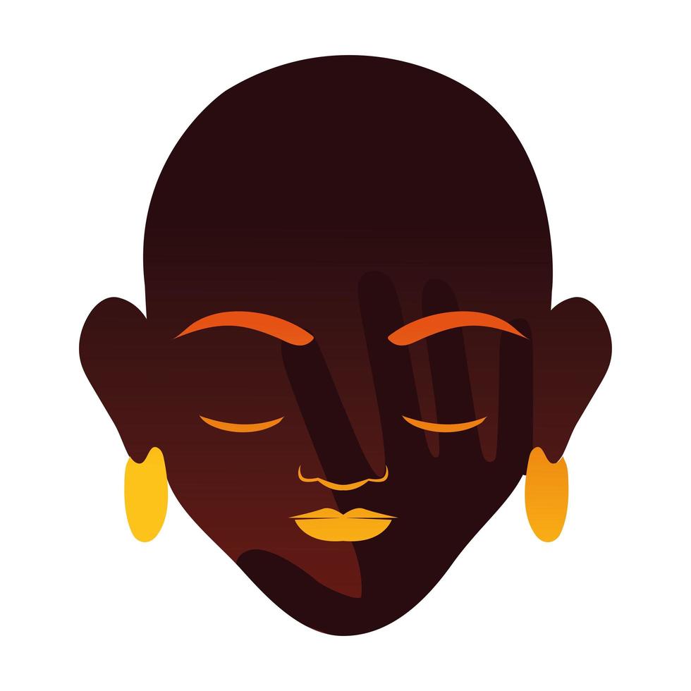 rostro africano nativo vector