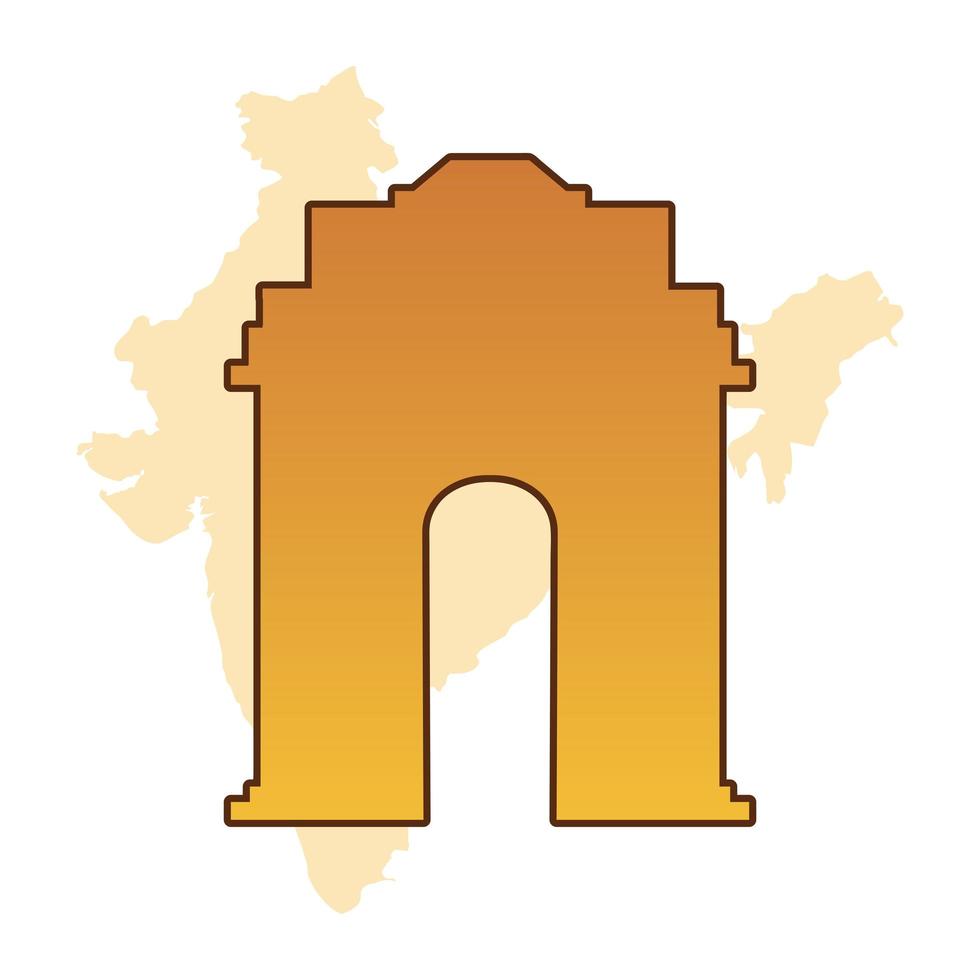 map of india and gate vector