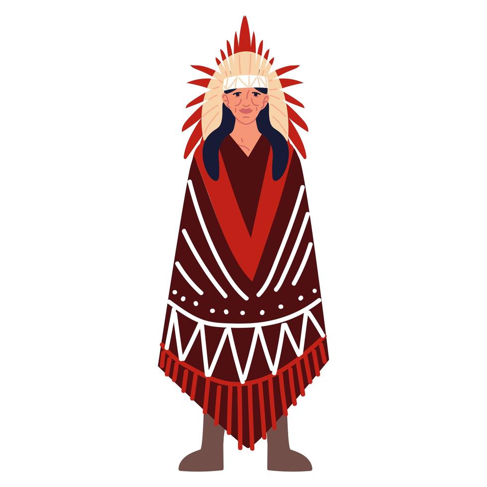 mature man indigenous vector