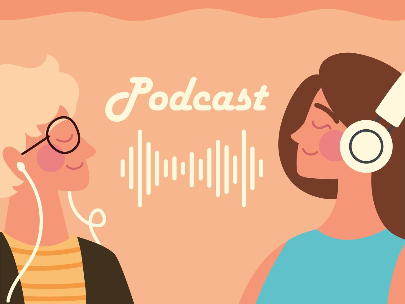 podcast young people vector