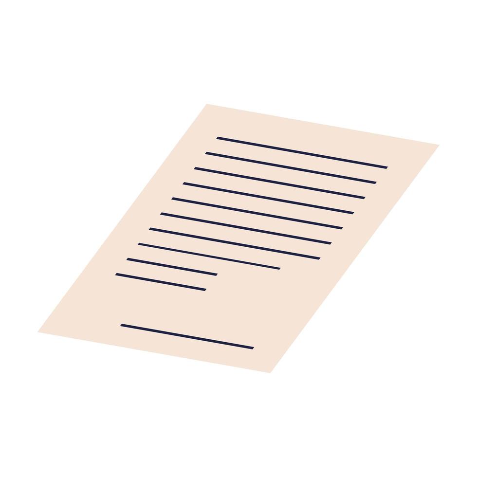paper paperwork with lines vector