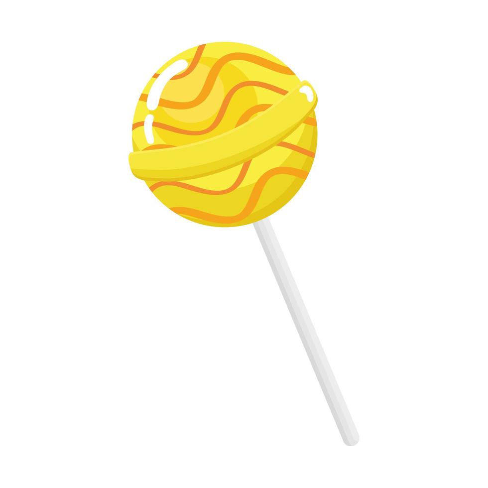 caramelo de piruleta amarillo vector