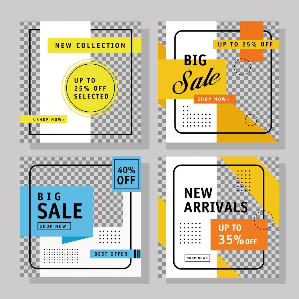 commercial four templates vector