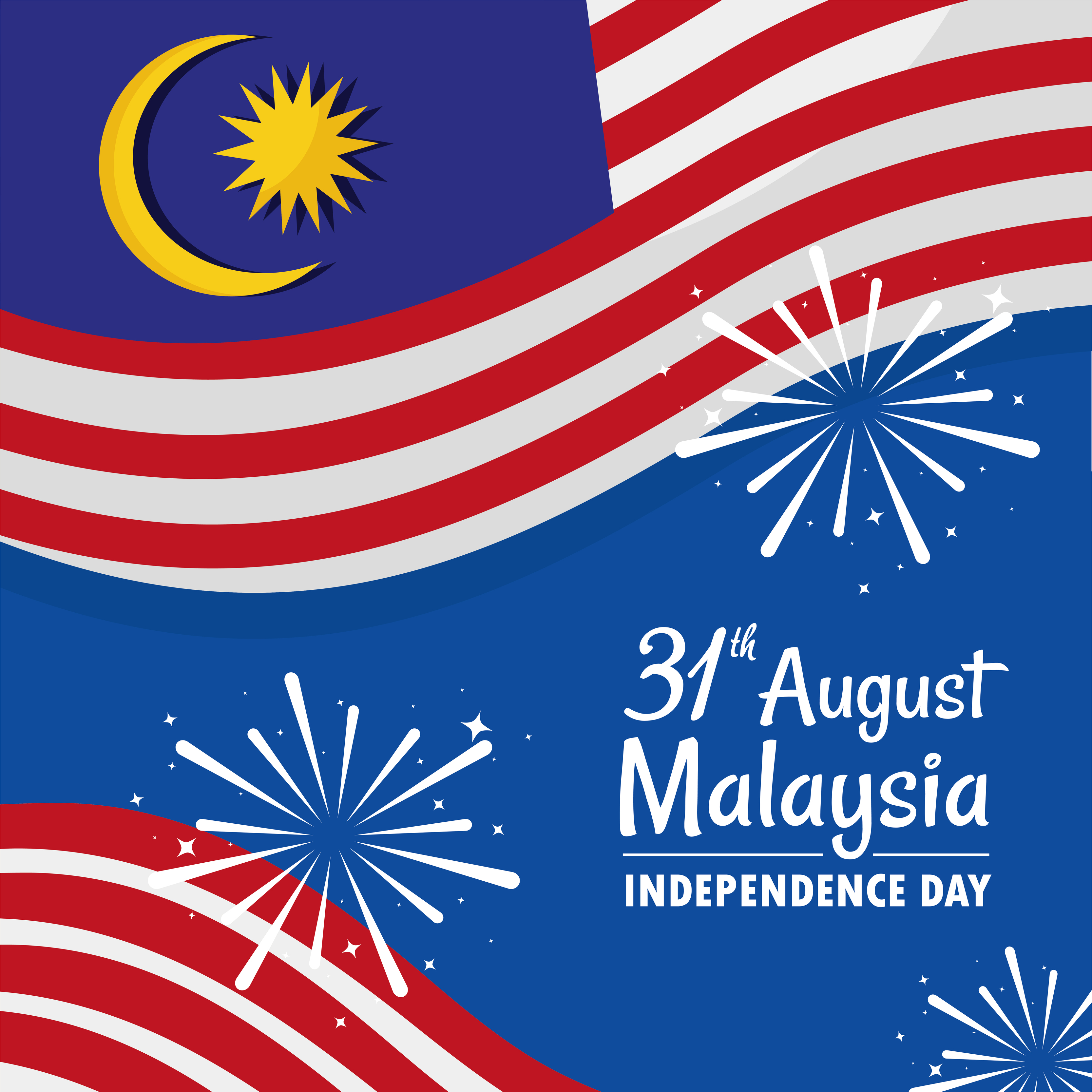 Happy malaysia independence day 4102044 Vector Art at Vecteezy