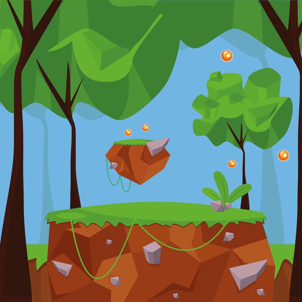 forest videogame scene vector