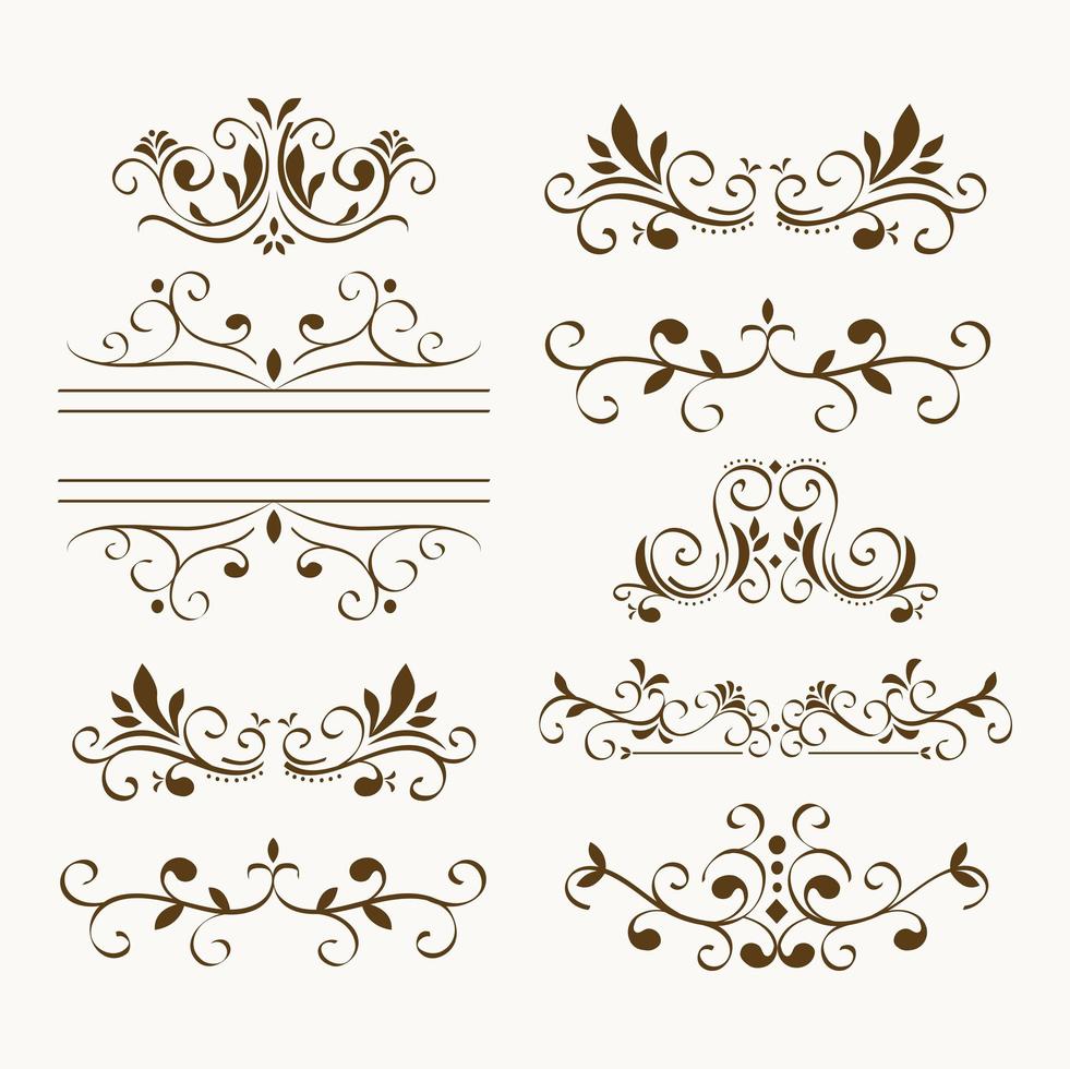 ten dividers victorians vector