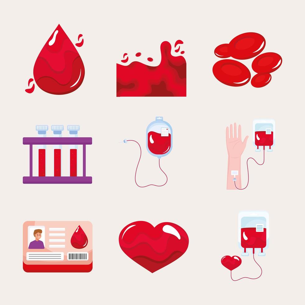 nine donate icons vector