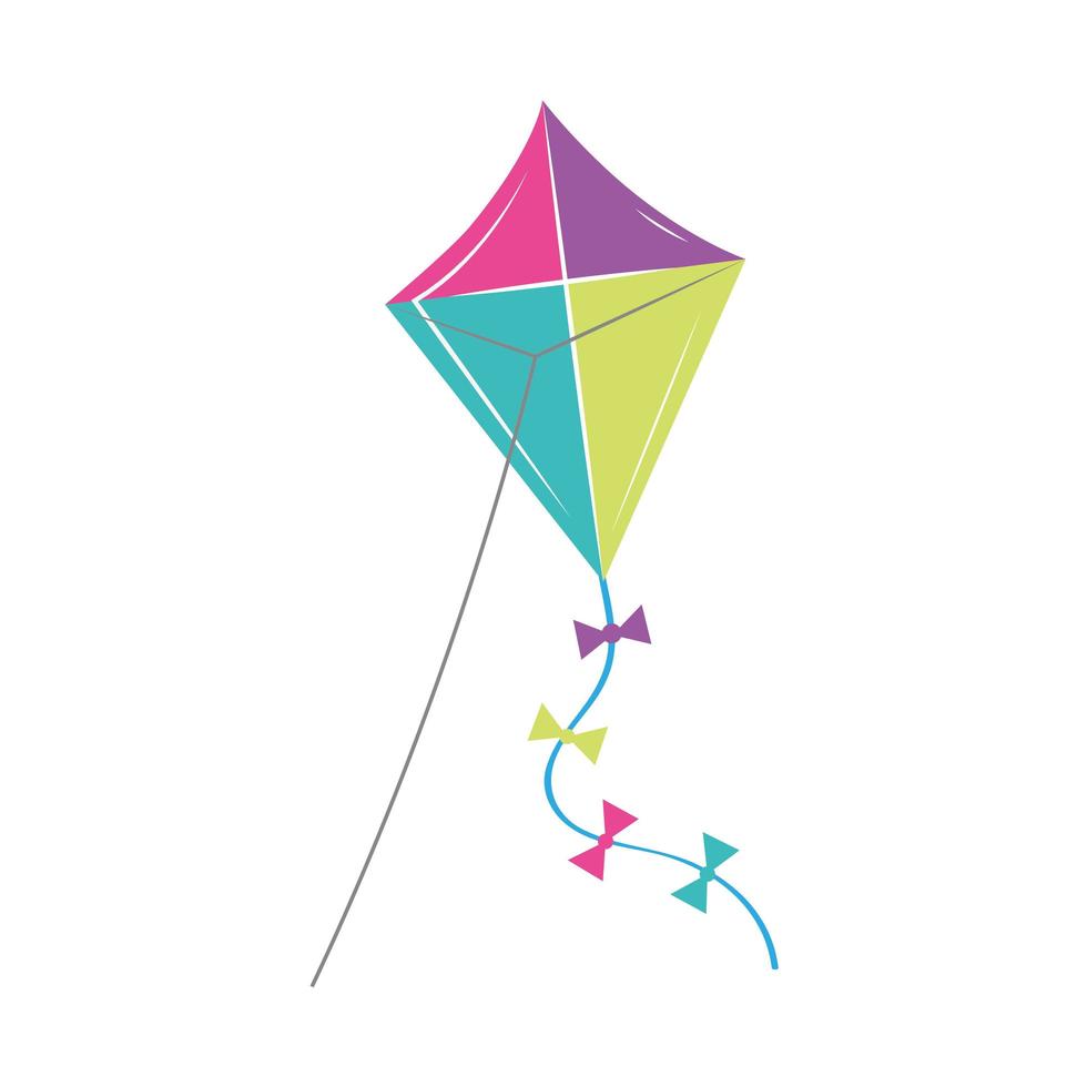 Isolated kite flying vector