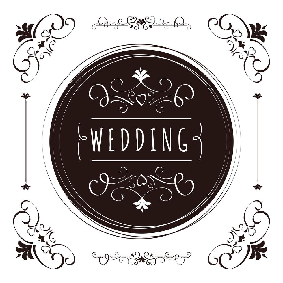 Wedding card design vector