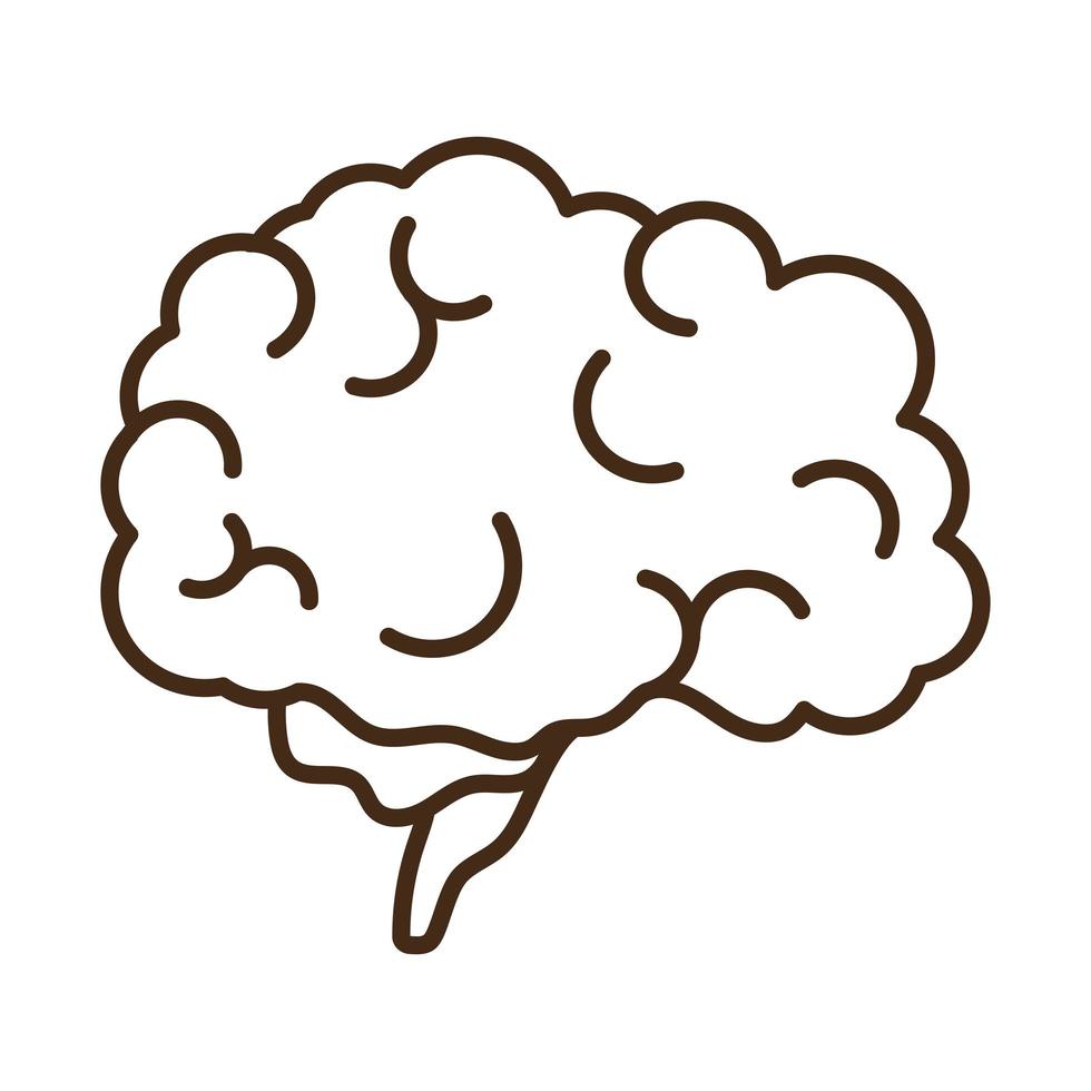 icono de cerebro blanco vector