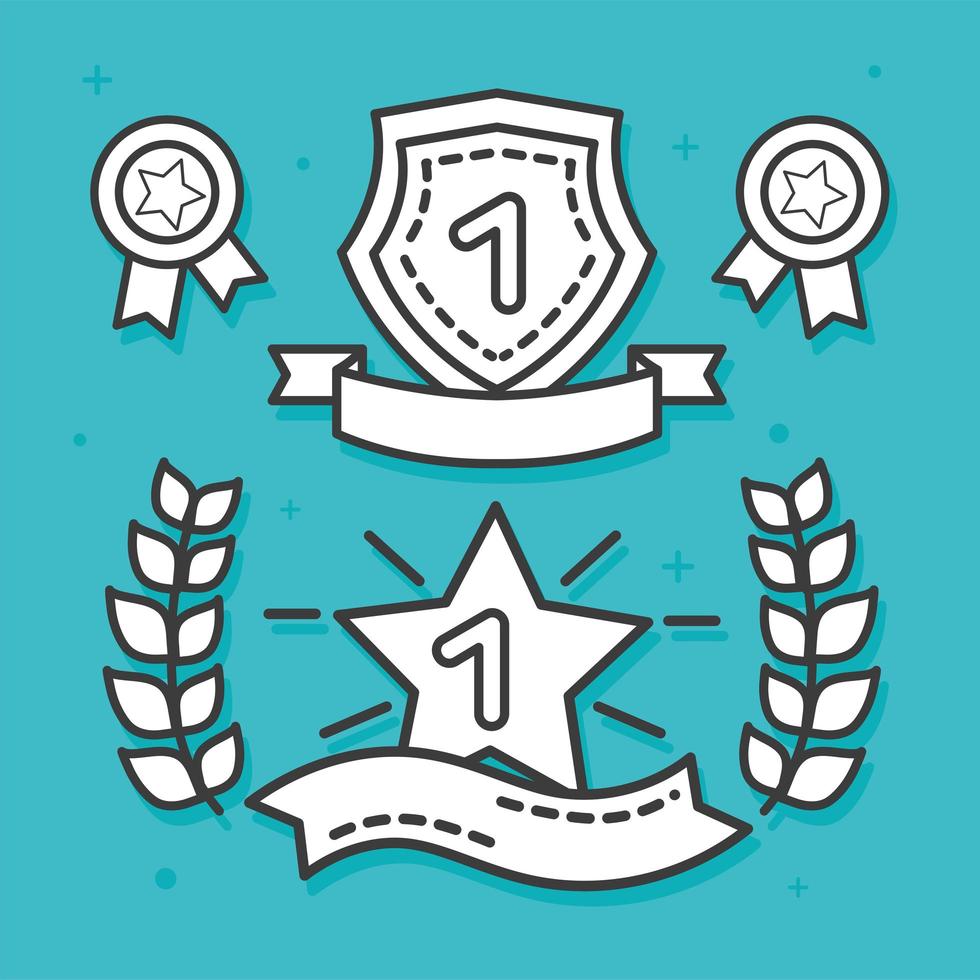 Winner icon group vector