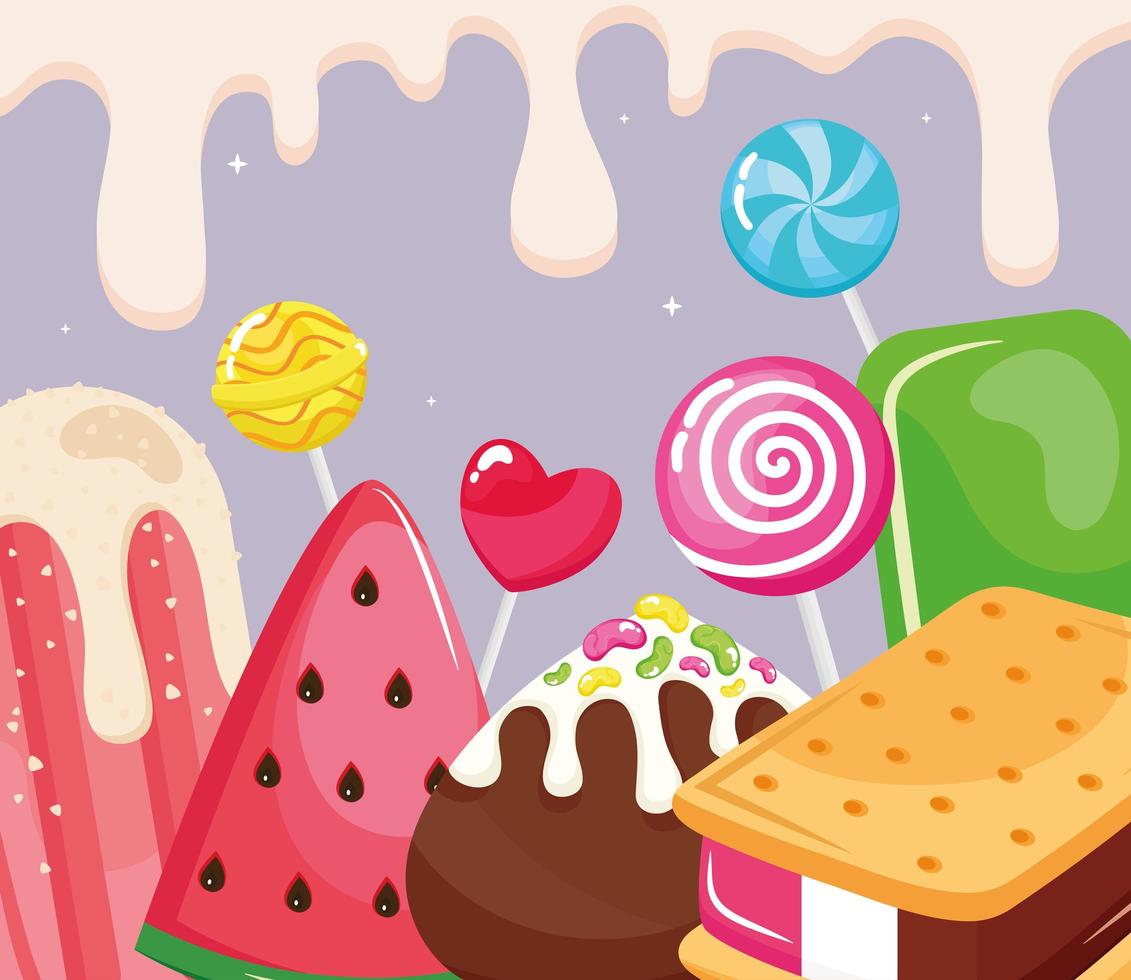 iced confectionery poster vector