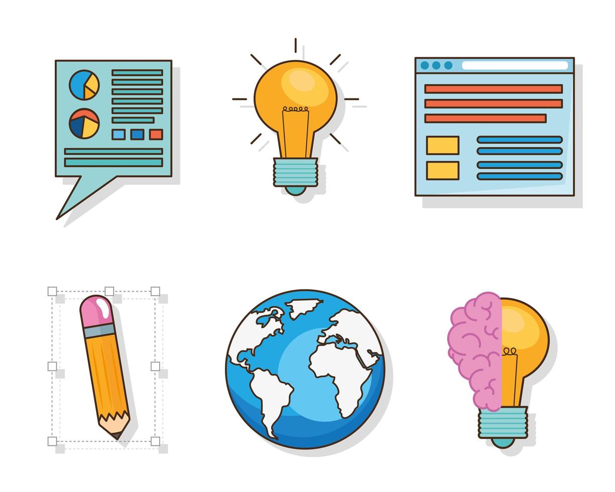 Idea and creativity icon group vector