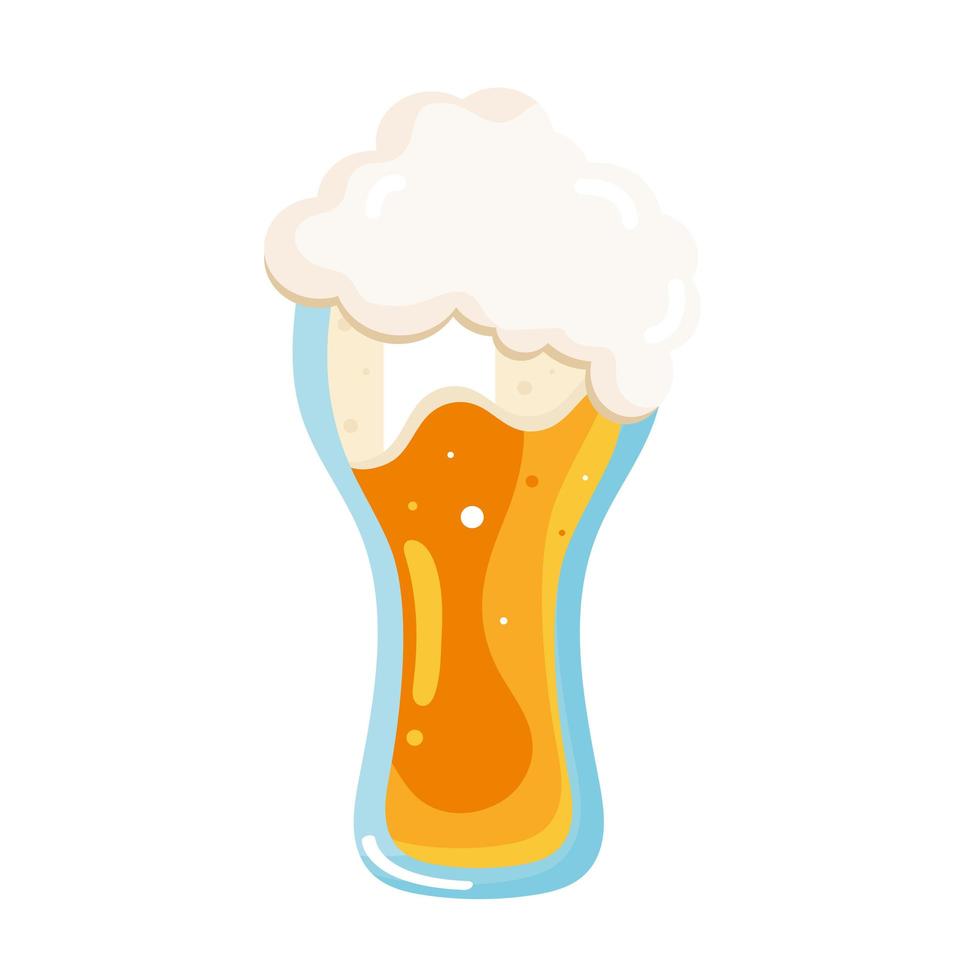 beer glass with foam vector