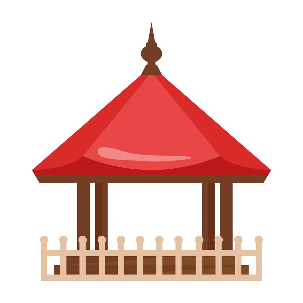 asian kiosk red vector