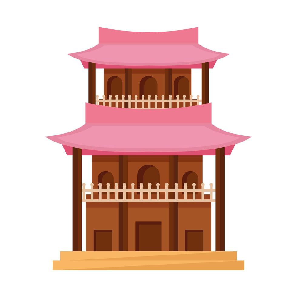 asian building construction vector