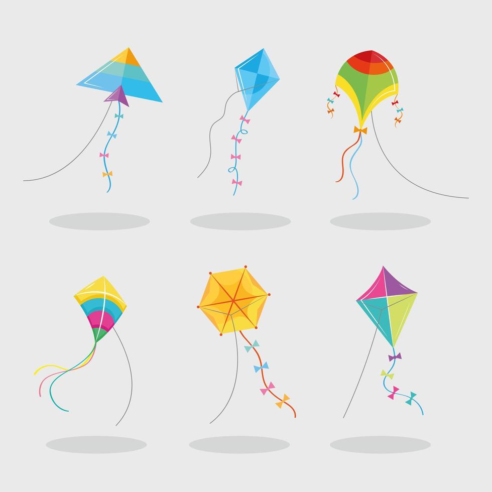 kites icon collection vector
