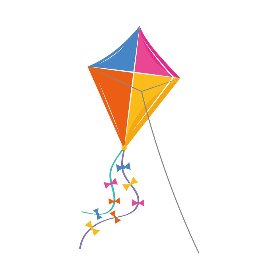 colored kite flying vector