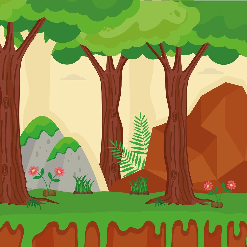 trees forest landscape vector