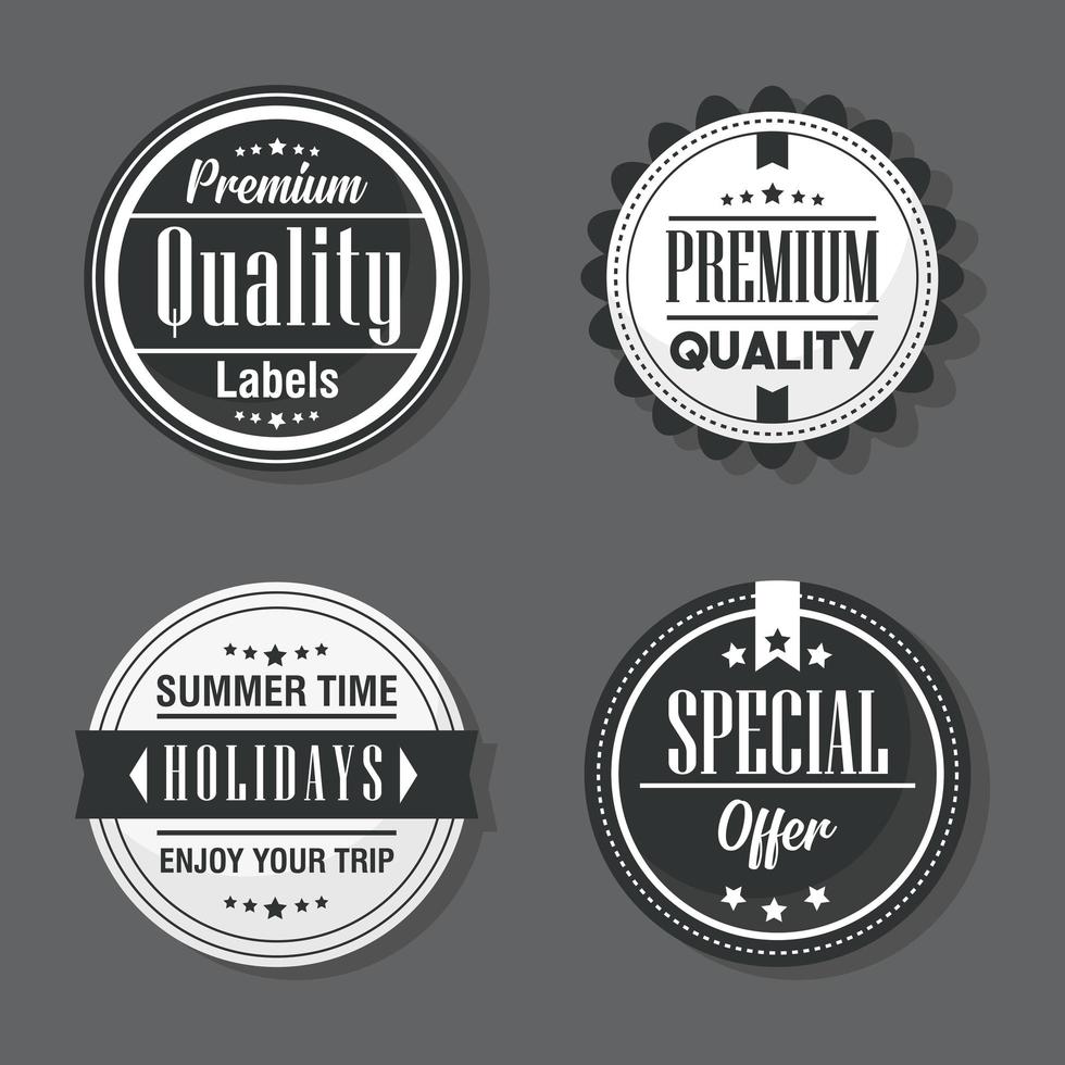 Premium quality seal stamps set vector