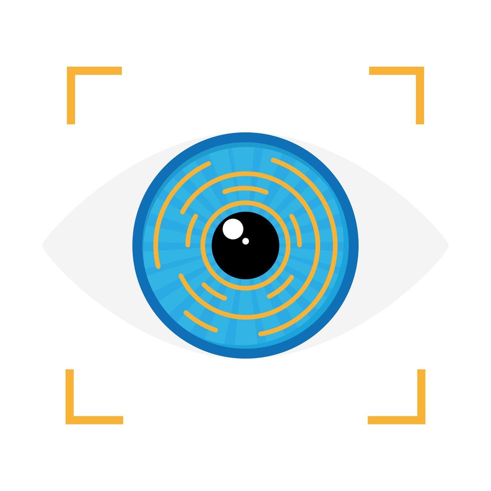 verificación biométrica del iris del ojo vector