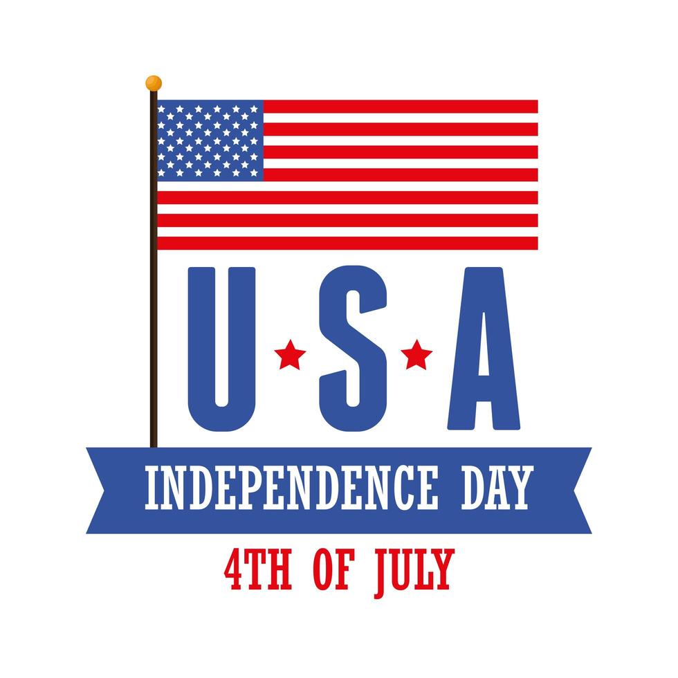 Usa independence day with flag vector