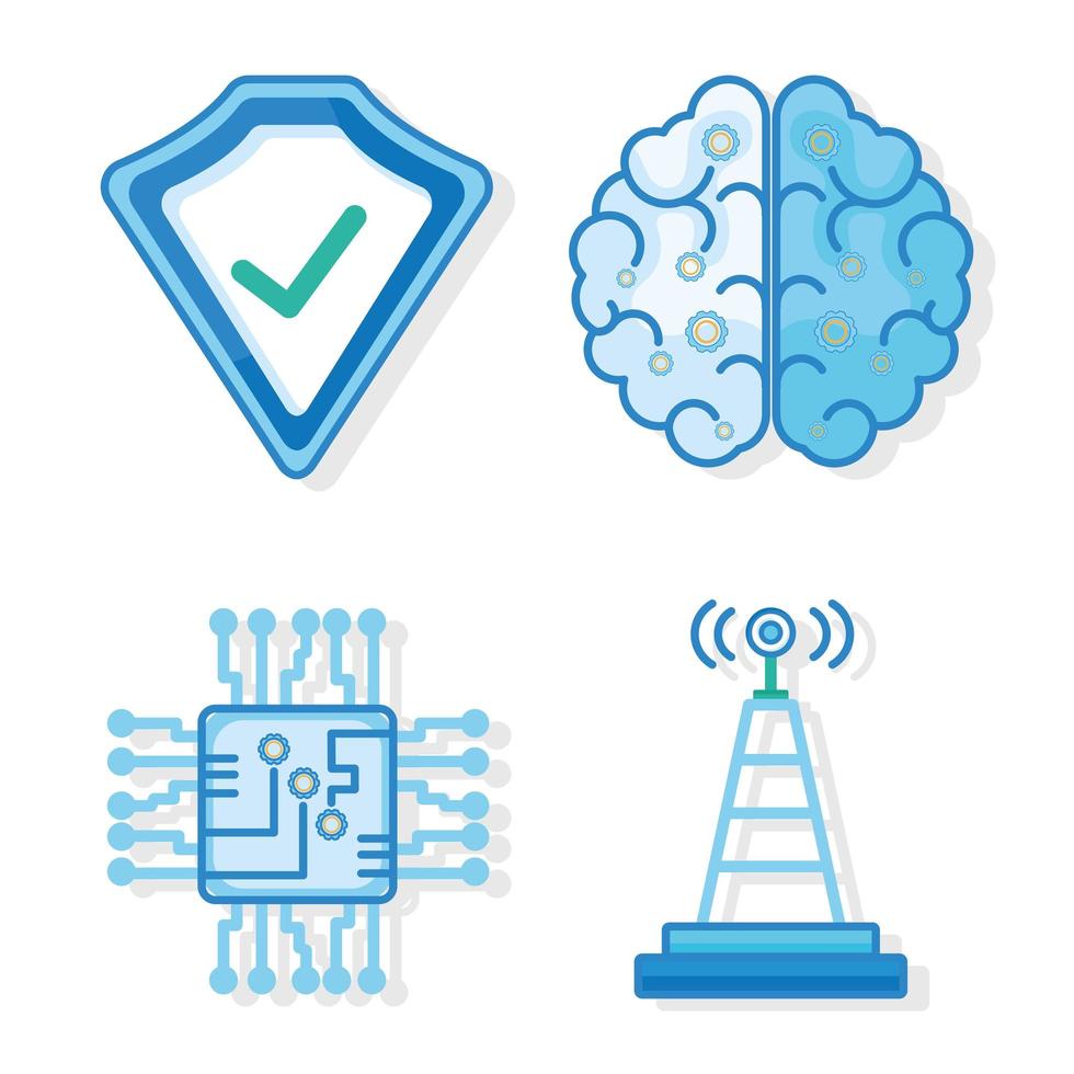 transporte y conjunto de iconos de vehículos vector