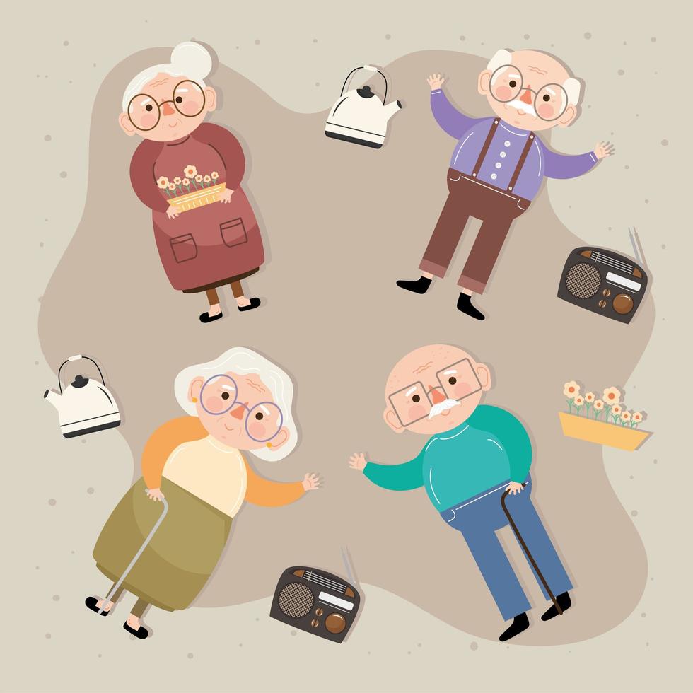 four old persons vector