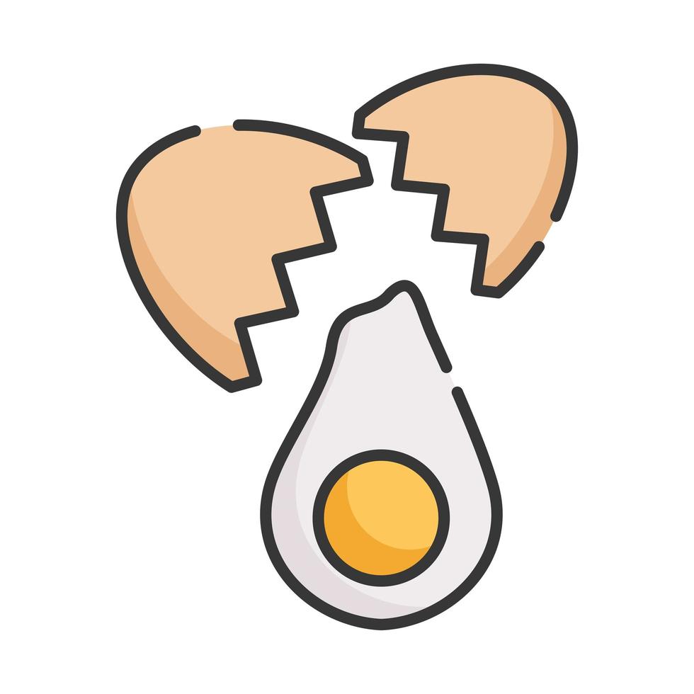 Isolated broken egg vector