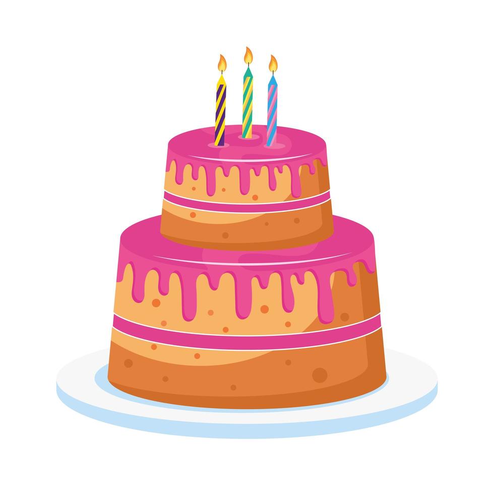 pastel de cumpleaños vector