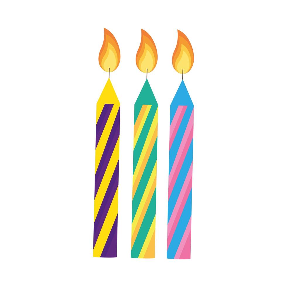 velas de feliz cumpleaños vector