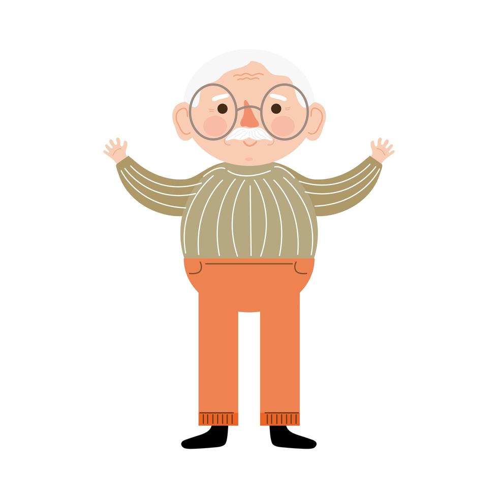 happy grandfather character vector
