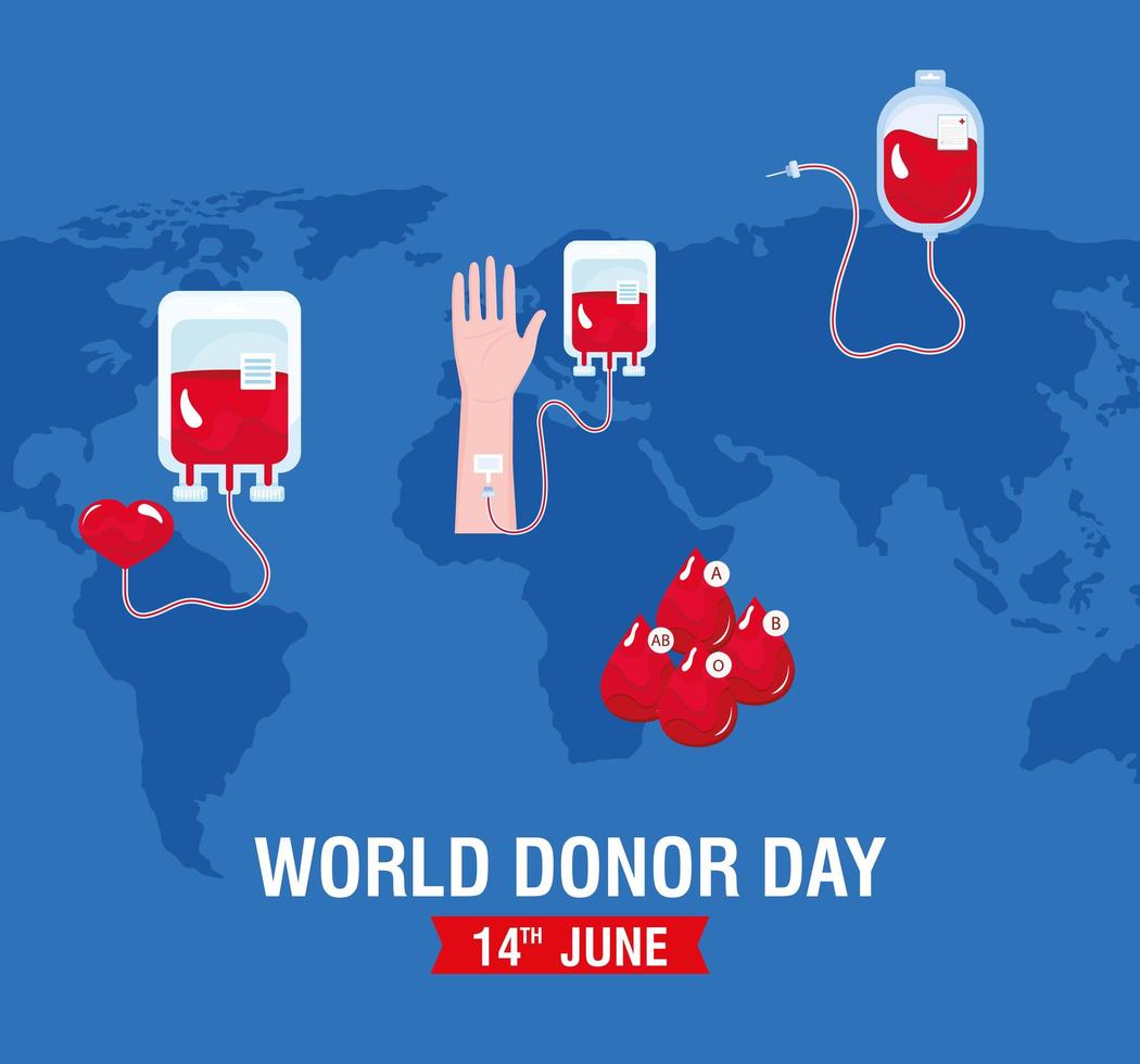 world blood donor day vector