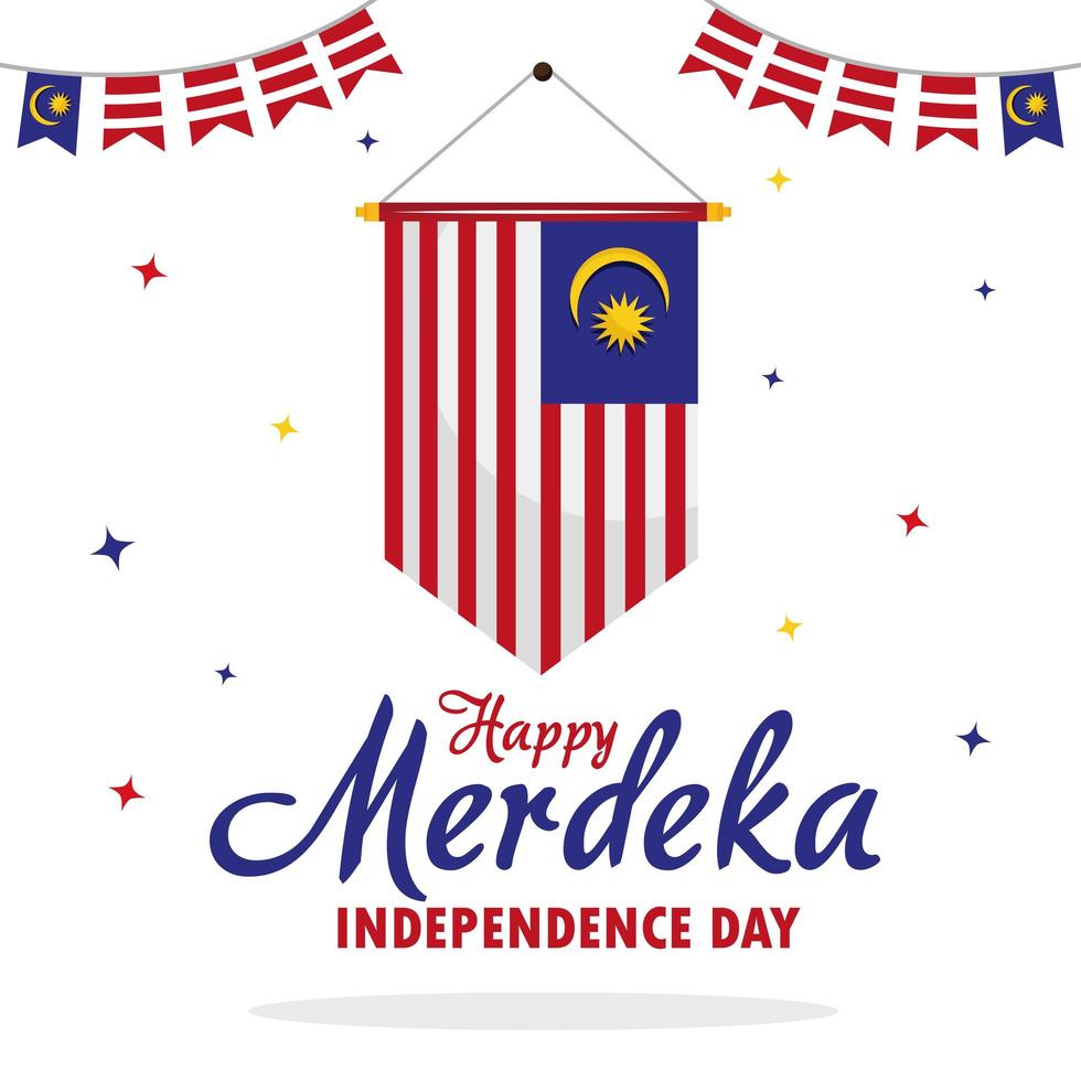 Happy merdeka independence day banner vector