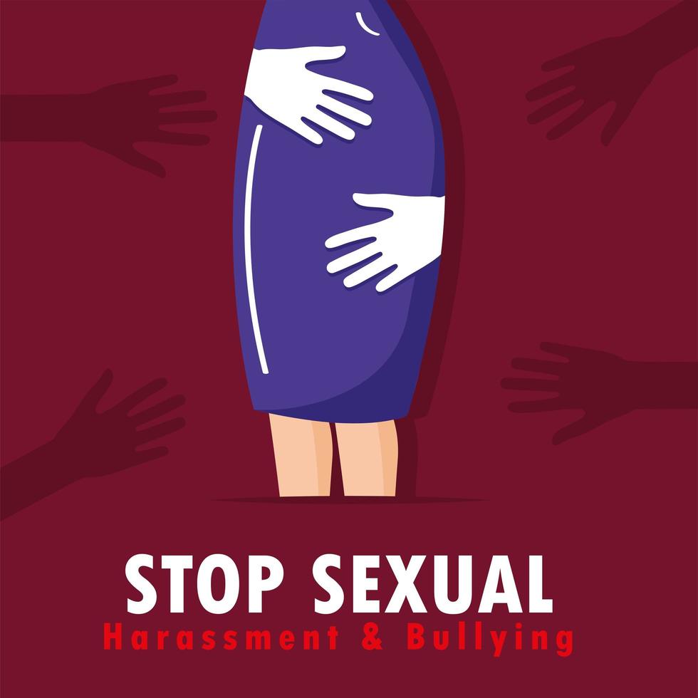 sexual harassment postcard vector