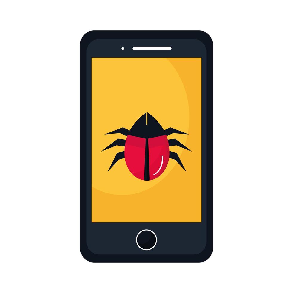 smartphone with bug vector