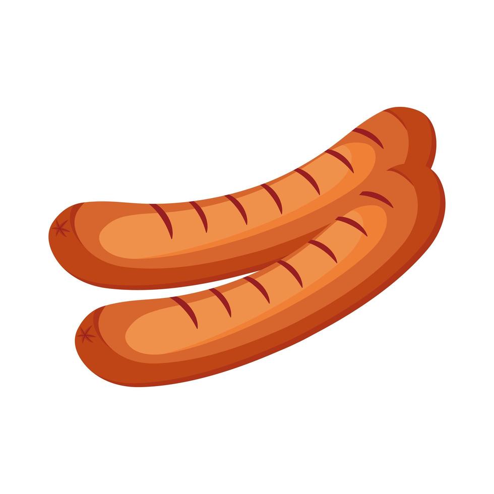 grilled sausages isolated vector
