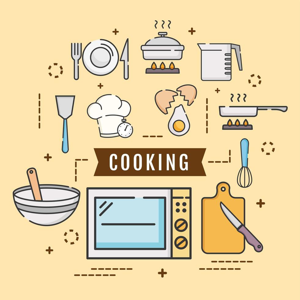 paquete de iconos de cocina vector