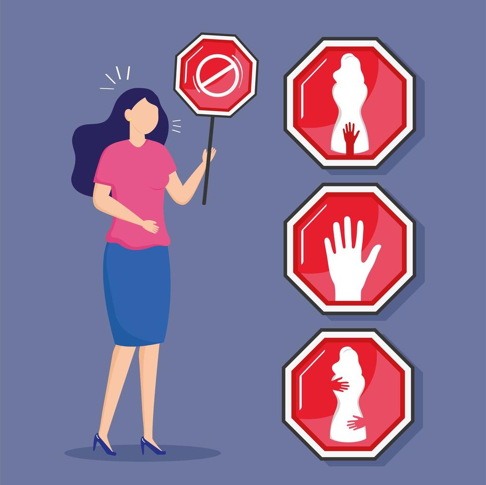 four sexual harassment signals vector