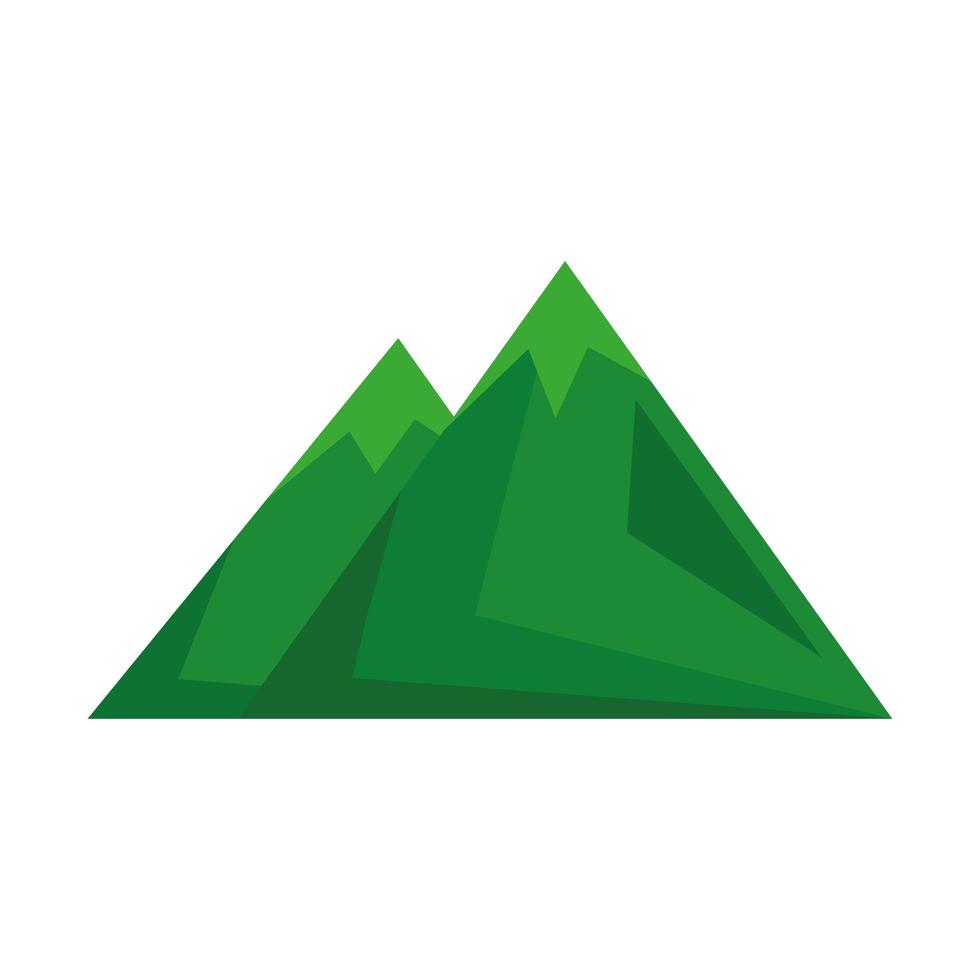 icono de montañas verdes vector
