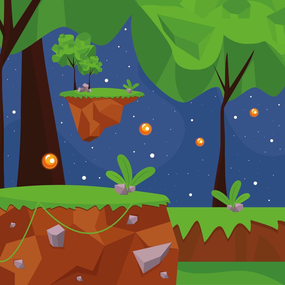 forest videogame landscape vector