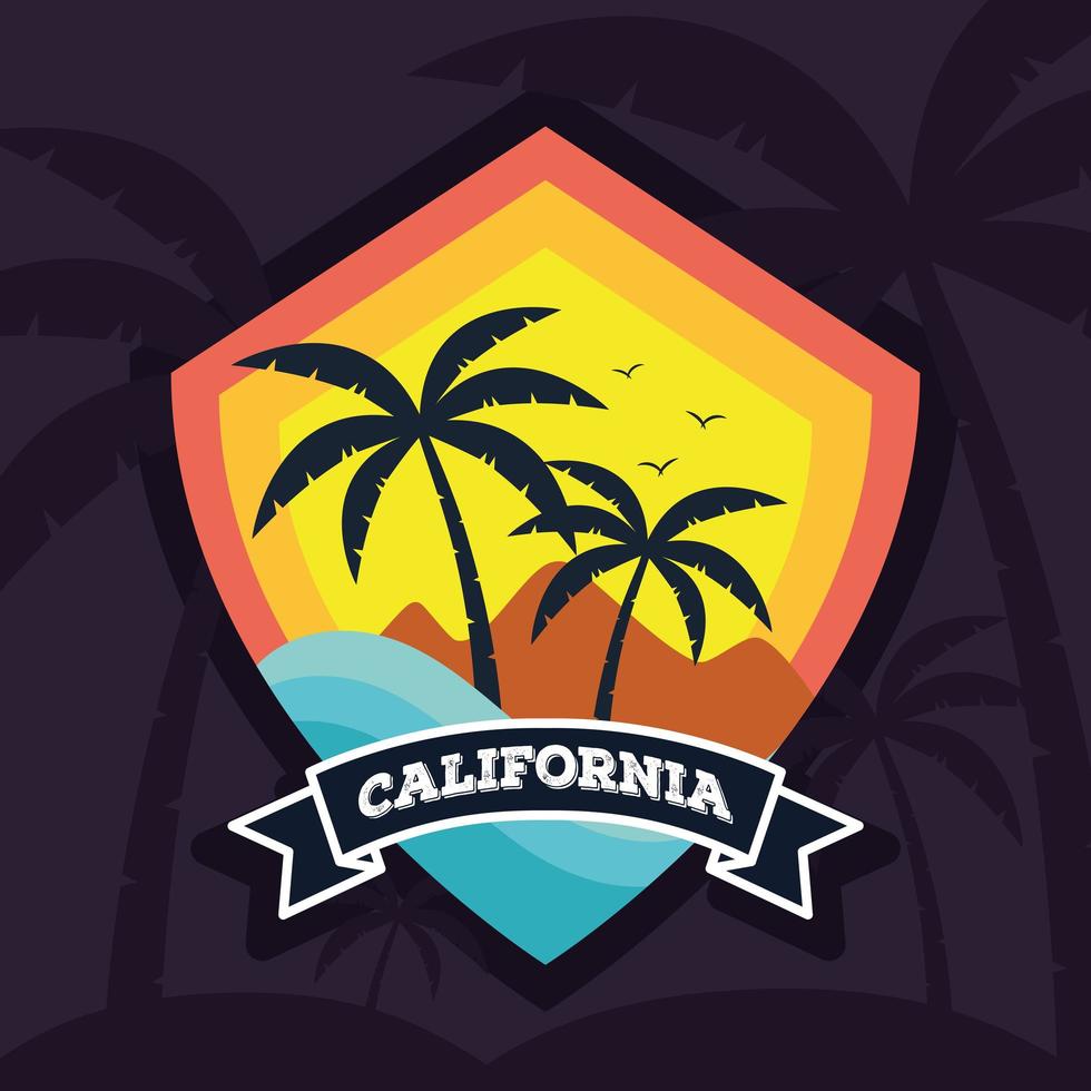 surf california patch vector