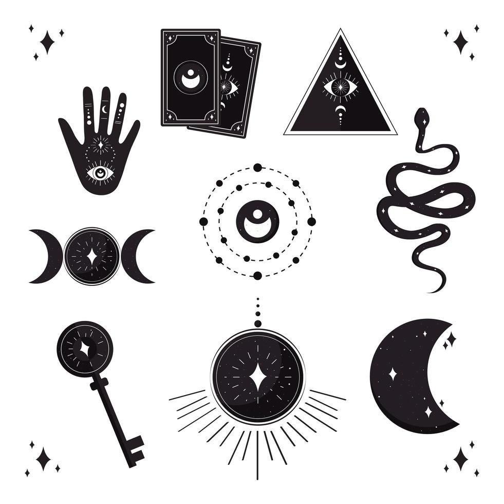 esoteric icon set vector