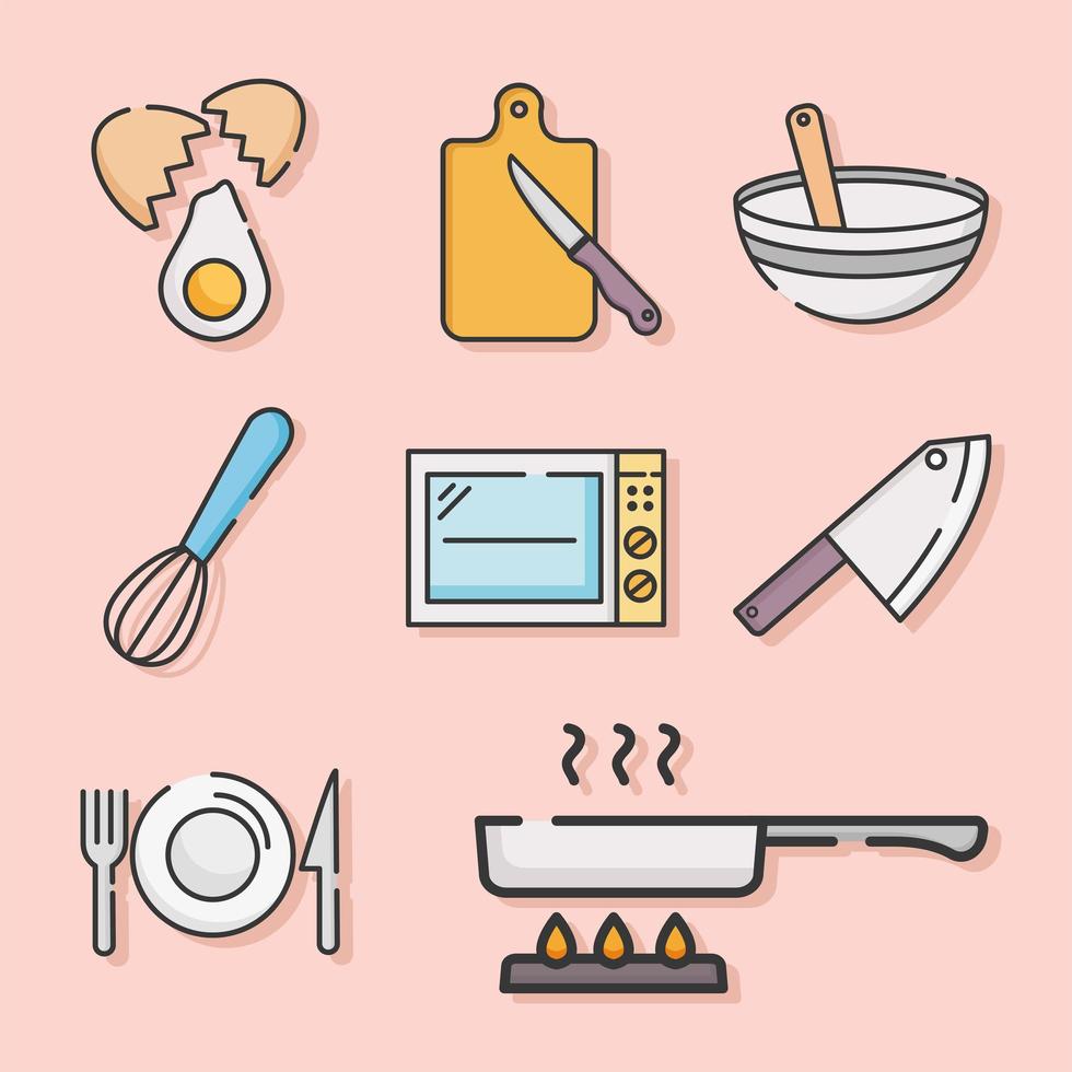 Cooking set of icons vector