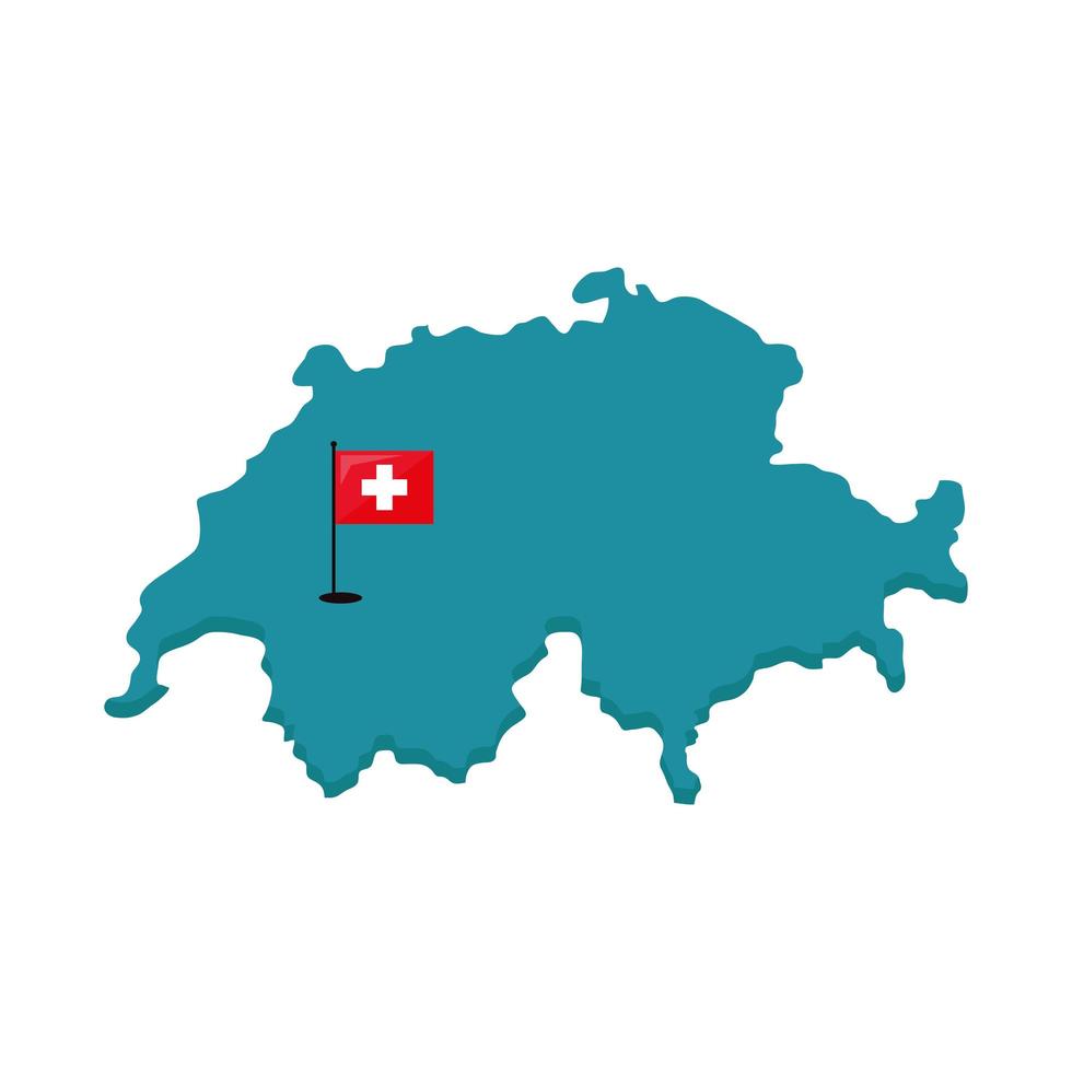 mapa de suiza con bandera vector