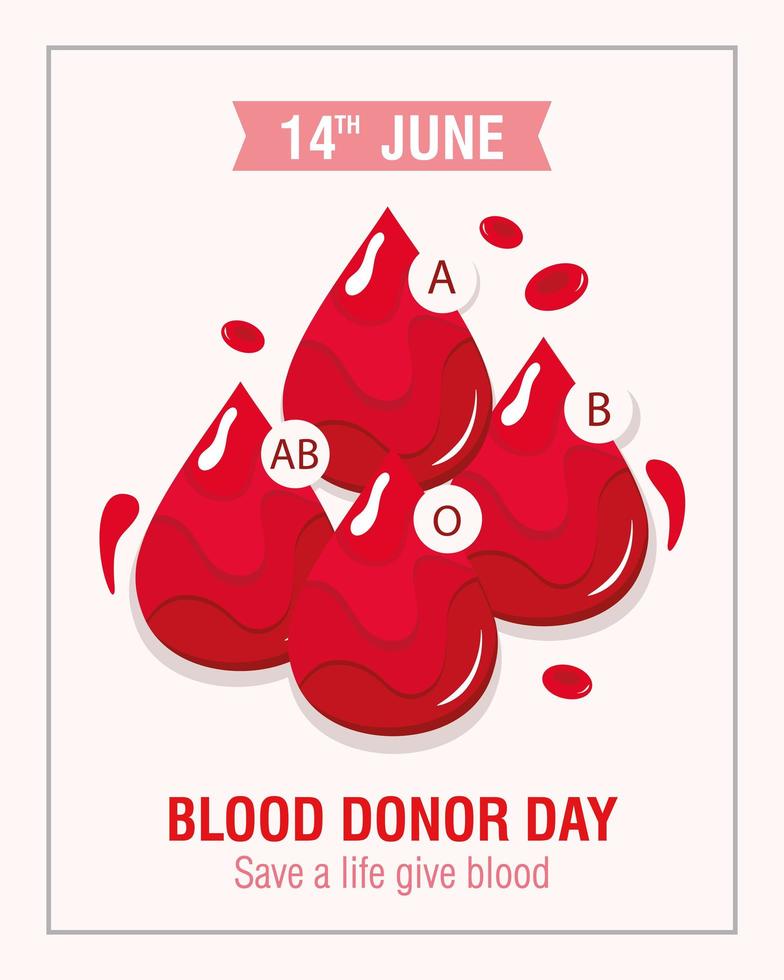 cartel del día del donante de sangre vector
